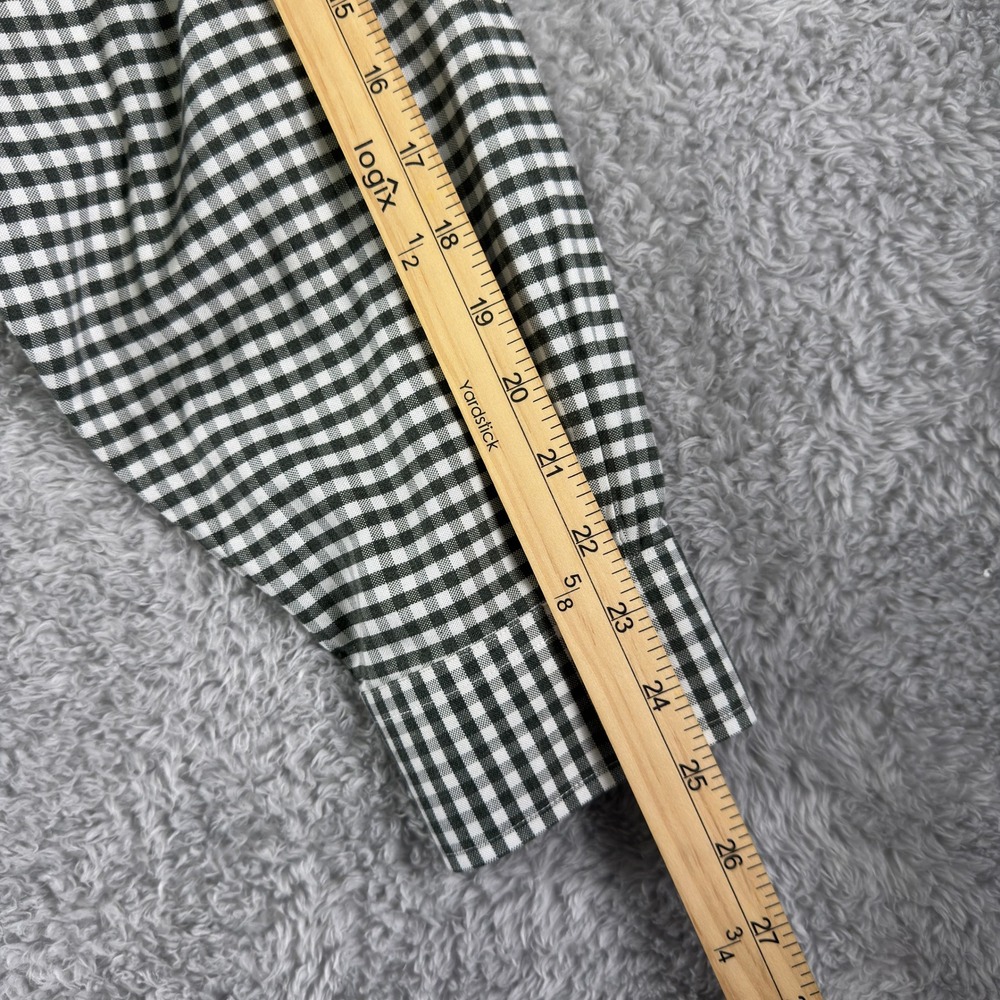 Brooks Brothers Madison Fit Gingham Shirt Mens XL Green White Non-Iron Supima - Picture 9 of 9